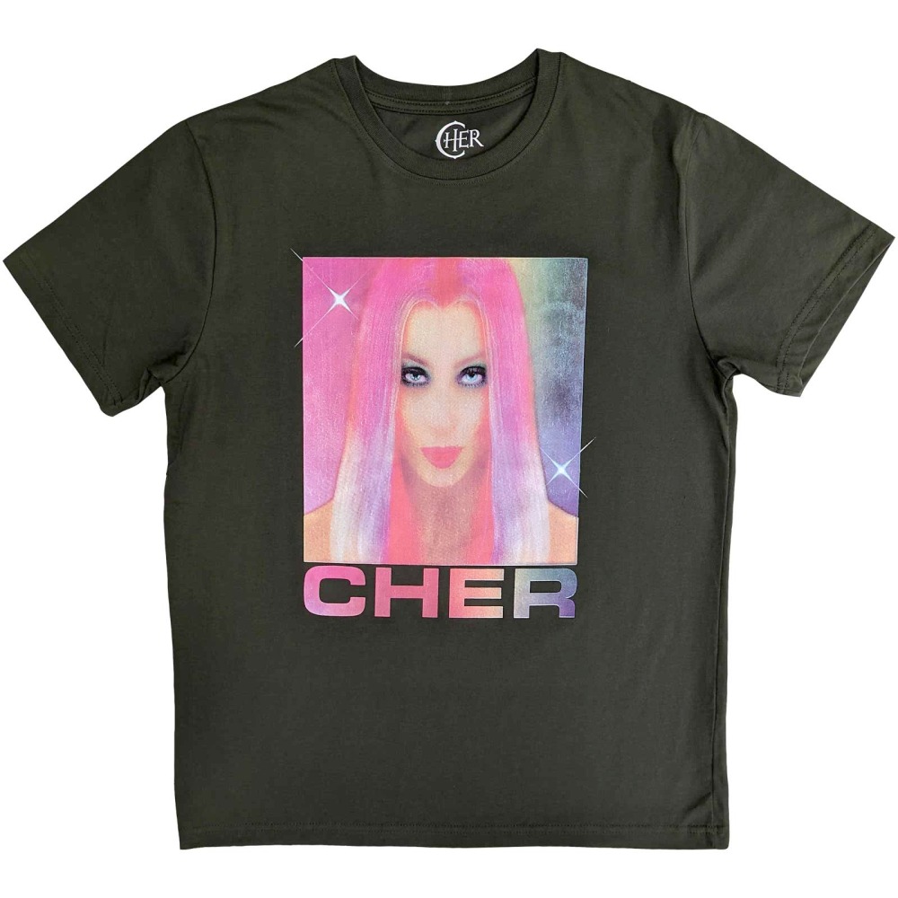 Cher - Pink Hair Heren Tshirt - Groen